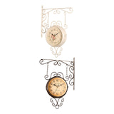 Maxbell Double Sided Wall Mounted Clock Quiet Antique Design for Home Kitchen Office white