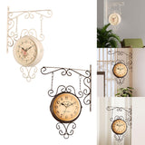 Maxbell Double Sided Wall Mounted Clock Quiet Antique Design for Home Kitchen Office white