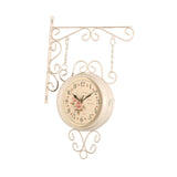 Maxbell Double Sided Wall Mounted Clock Quiet Antique Design for Home Kitchen Office white