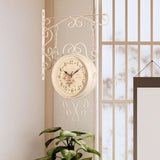 Maxbell Double Sided Wall Mounted Clock Quiet Antique Design for Home Kitchen Office white