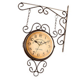 Maxbell Double Sided Wall Mounted Clock Quiet Antique Design for Home Kitchen Office coffee