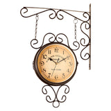 Maxbell Double Sided Wall Mounted Clock Quiet Antique Design for Home Kitchen Office coffee