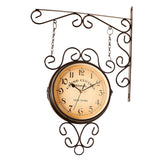 Maxbell Double Sided Wall Mounted Clock Quiet Antique Design for Home Kitchen Office coffee
