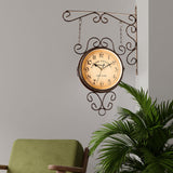 Maxbell Double Sided Wall Mounted Clock Quiet Antique Design for Home Kitchen Office coffee