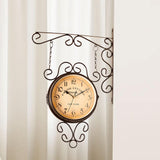 Maxbell Double Sided Wall Mounted Clock Quiet Antique Design for Home Kitchen Office coffee