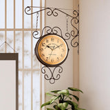 Maxbell Double Sided Wall Mounted Clock Quiet Antique Design for Home Kitchen Office coffee