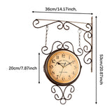 Maxbell Double Sided Wall Mounted Clock Quiet Antique Design for Home Kitchen Office coffee