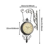 Maxbell Double Sided Wall Clock Home Decoration 360 Degree Rotation Decorative Clock Black