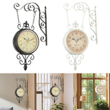 Maxbell Double Sided Wall Clock Home Decoration 360 Degree Rotation Decorative Clock Black