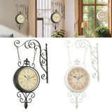 Maxbell Double Sided Wall Clock Home Decoration 360 Degree Rotation Decorative Clock Black