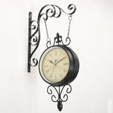Maxbell Double Sided Wall Clock Home Decoration 360 Degree Rotation Decorative Clock Black