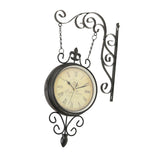 Maxbell Double Sided Wall Clock Home Decoration 360 Degree Rotation Decorative Clock Black