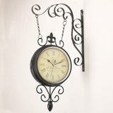 Maxbell Double Sided Wall Clock Home Decoration 360 Degree Rotation Decorative Clock Black