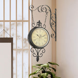 Maxbell Double Sided Wall Clock Home Decoration 360 Degree Rotation Decorative Clock Black