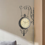 Maxbell Double Sided Wall Clock Home Decoration 360 Degree Rotation Decorative Clock Black