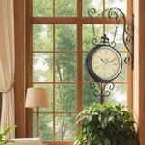 Maxbell Double Sided Wall Clock Home Decoration 360 Degree Rotation Decorative Clock Black