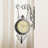 Maxbell Double Sided Wall Clock Home Decoration 360 Degree Rotation Decorative Clock Black