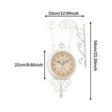 Maxbell Double Sided Wall Clock Home Decoration 360 Degree Rotation Decorative Clock White
