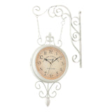 Maxbell Double Sided Wall Clock Home Decoration 360 Degree Rotation Decorative Clock White