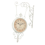 Maxbell Double Sided Wall Clock Home Decoration 360 Degree Rotation Decorative Clock White