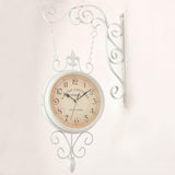 Maxbell Double Sided Wall Clock Home Decoration 360 Degree Rotation Decorative Clock White