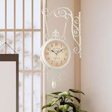 Maxbell Double Sided Wall Clock Home Decoration 360 Degree Rotation Decorative Clock White