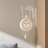 Maxbell Double Sided Wall Clock Home Decoration 360 Degree Rotation Decorative Clock White