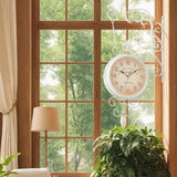 Maxbell Double Sided Wall Clock Home Decoration 360 Degree Rotation Decorative Clock White
