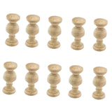 Maxbell 10x Wood Finials Unfinished Rustic DIY Craft for Indoor Use Bed Post Finials