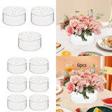 Maxbell 12 Holes Circular Acrylic Vases Decorative Vases for Office Bookshelf Indoor 3 Pieces