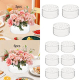 Maxbell 12 Holes Circular Acrylic Vases Decorative Vases for Office Bookshelf Indoor 3 Pieces