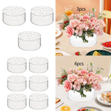 Maxbell 12 Holes Circular Acrylic Vases Decorative Vases for Office Bookshelf Indoor 3 Pieces