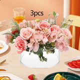 Maxbell 12 Holes Circular Acrylic Vases Decorative Vases for Office Bookshelf Indoor 3 Pieces