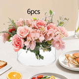 Maxbell 12 Holes Circular Acrylic Vases Decorative Vases for Office Bookshelf Indoor 6 Pieces