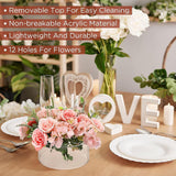 Maxbell 12 Holes Circular Acrylic Vases Decorative Vases for Office Bookshelf Indoor 6 Pieces