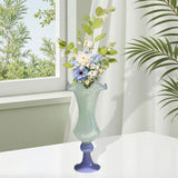 Maxbell Vase Decoration Gift Statue Retro Flower Pot for Indoor Tabletop Living Room Green