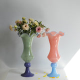 Maxbell Vase Decoration Gift Statue Retro Flower Pot for Indoor Tabletop Living Room Pink