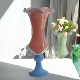 Maxbell Vase Decoration Gift Statue Retro Flower Pot for Indoor Tabletop Living Room Pink
