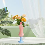 Maxbell Vase Decoration Gift Statue Retro Flower Pot for Indoor Tabletop Living Room Pink