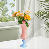 Maxbell Vase Decoration Gift Statue Retro Flower Pot for Indoor Tabletop Living Room Pink