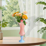 Maxbell Vase Decoration Gift Statue Retro Flower Pot for Indoor Tabletop Living Room Pink