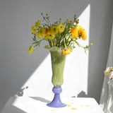 Maxbell Vase Decoration Gift Statue Retro Flower Pot for Indoor Tabletop Living Room Yellow