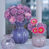 Maxbell Glass Flower Vase Ornament Decorative Art Vase for Desk Dining Room Entrance Purple