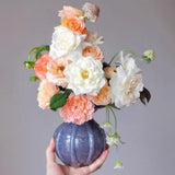 Maxbell Glass Flower Vase Ornament Decorative Art Vase for Desk Dining Room Entrance Purple