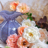 Maxbell Glass Flower Vase Ornament Decorative Art Vase for Desk Dining Room Entrance Purple