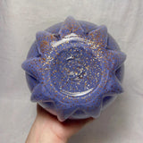 Maxbell Glass Flower Vase Ornament Decorative Art Vase for Desk Dining Room Entrance Purple