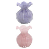 Maxbell Glass Flower Vase Ornament Decorative Art Vase for Desk Dining Room Entrance Purple