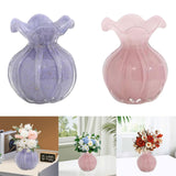 Maxbell Glass Flower Vase Ornament Decorative Art Vase for Desk Dining Room Entrance Purple