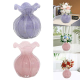 Maxbell Glass Flower Vase Ornament Decorative Art Vase for Desk Dining Room Entrance Purple
