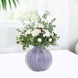 Maxbell Glass Flower Vase Ornament Decorative Art Vase for Desk Dining Room Entrance Purple